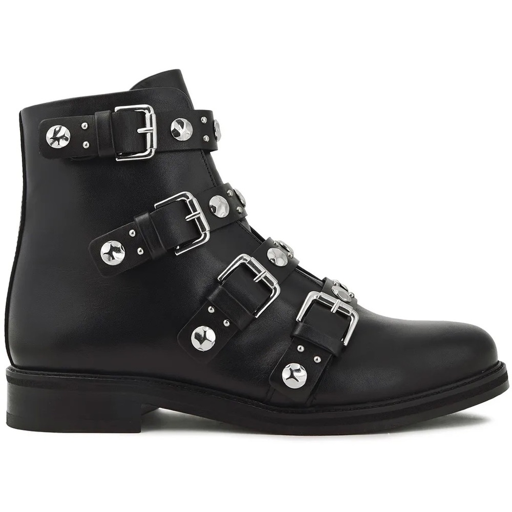 Maje Embellished Leather Ankle Boots